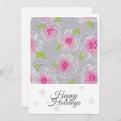 Flowers Elegance Happy Holidays Birthday Card シーズンカード (正面/裏面)