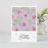 Flowers Elegance Happy Holidays Birthday Card シーズンカード (スタンド正面)