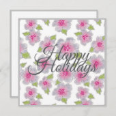Flowers Elegance Happy Holidays Card シーズンカード (正面/裏面)