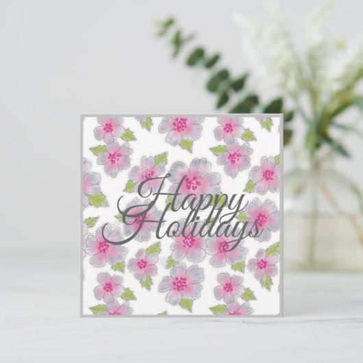 Flowers Elegance Happy Holidays Card シーズンカード (スタンド正面)