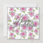 Flowers Elegance Happy Holidays Card シーズンカード (正面)