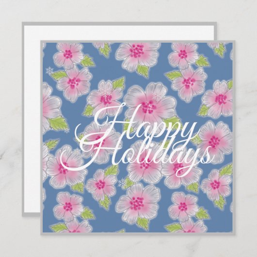 Flowers Elegance Happy Holidays Card シーズンカード (正面/裏面)