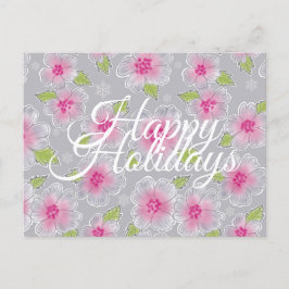 Flowers Elegance Happy Holidays Card シーズンポストカード