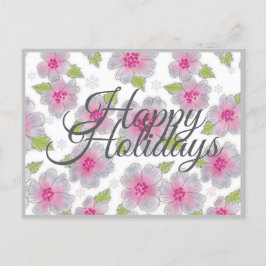 Flowers Elegance Happy Holidays Card シーズンポストカード