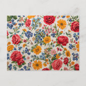 Flowers Everywhere, colorful design, ポストカード (正面)