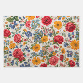 Flowers Everywhere, colorful design, ラッピングペーパーシート (正面3)
