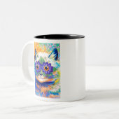 Flowers eyes cat by Louis Wain ツートーンマグカップ (正面左)