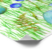 Flowers Ferns Grass Rocks Photo Painting ポスター (角)