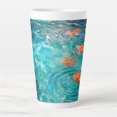 Flowers Floating on Water  カフェラテマグ (正面)