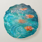 Flowers Floating on Water  ラウンドクッション (裏面)