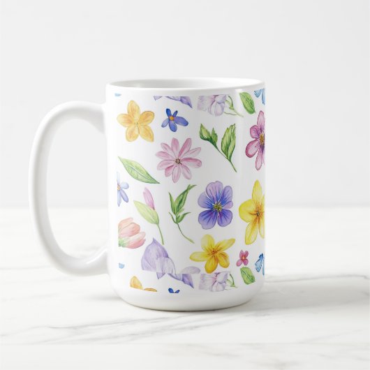 Flowers Floral Pattern Sublimation-95651 コーヒーマグカップ (左)