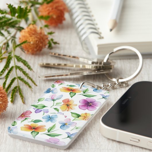 Flowers Floral Pattern Sublimation-95652 キーホルダー (正面右)