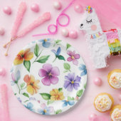 Flowers Floral Pattern Sublimation-95652 ペーパープレート (パーティー)