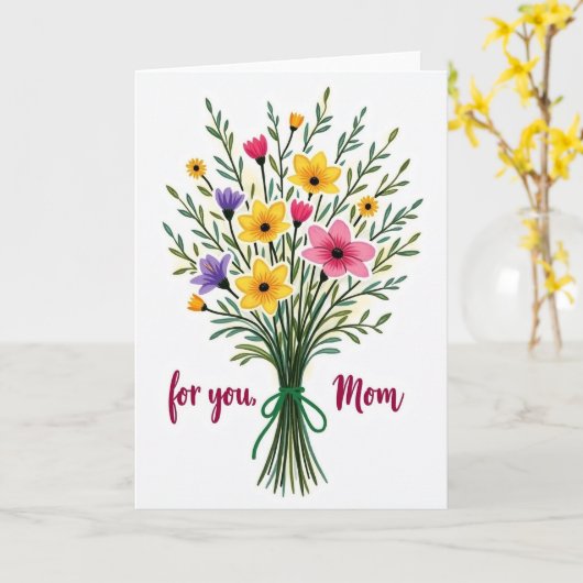 Flowers For Mom Card カード (黄色い花)