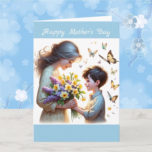 Flowers for Mother's Day Personalized Watercolor カード