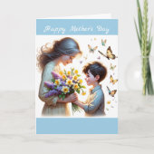 Flowers for Mother's Day Personalized Watercolor カード (正面)