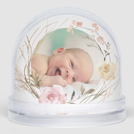 flowers frame Baptism thank you (正面)