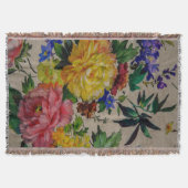 Flowers fulcolor texture Jacquard tapestry スローブランケット (正面)