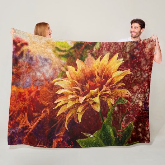 Flowers fulcolors woven blanket Jacquard フリースブランケット (インサイチュ)