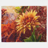 Flowers fulcolors woven blanket Jacquard フリースブランケット (正面(横))