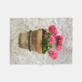 Flowers | Geranium In Flower in Pot フリースブランケット (正面(横))