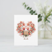 Flowers, glasses in heart shape for Valentines Day シーズンカード (スタンド正面)