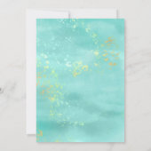 *~* Flowers Glitter Modern Abstract  Mint Invitati 招待状 (裏面)