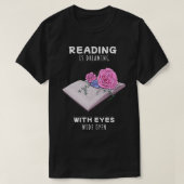 Flowers growing from book Reading is dreaming Cute Tシャツ (デザイン正面)
