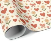 Flowers Hearts & Cute Bows - Wrapping Paper Roll ラッピングペーパー (ロールコーナー)