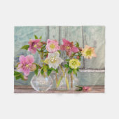 Flowers | Hellebores in Vases フリースブランケット (正面(横))