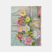 Flowers | Hellebores in Vases フリースブランケット (正面)