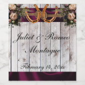 Flowers & Horseshoes, Purple Ribbon ワインラベル (シングルラベル)