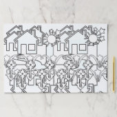 Flowers Houses Sunshine Kids Coloring Sheets ペーパーパッド (インサイチュ)