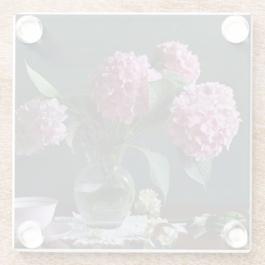 Flowers | Hydrangeas in Vase ガラスコースター (裏面)