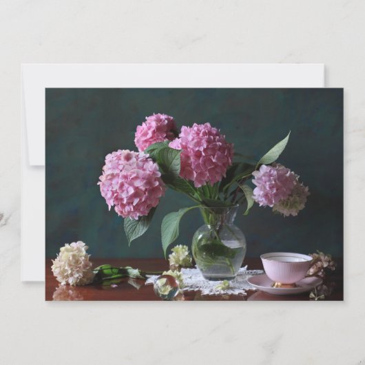 Flowers | Hydrangeas in Vase サンキューカード (正面)