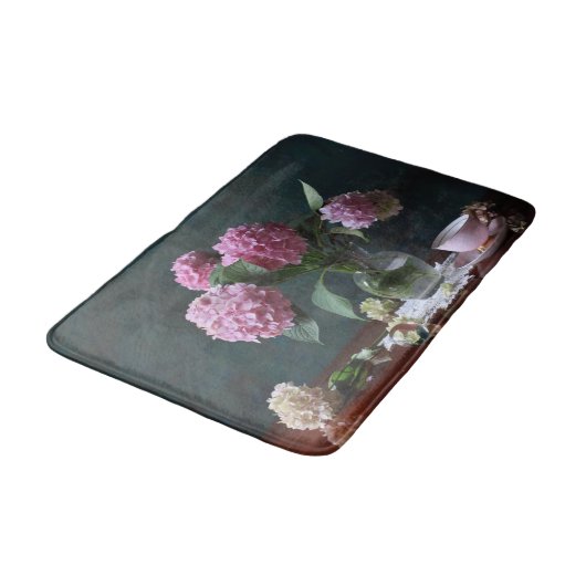 Flowers | Hydrangeas in Vase バスマット (アングル)