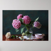 Flowers | Hydrangeas in Vase ポスター (正面)