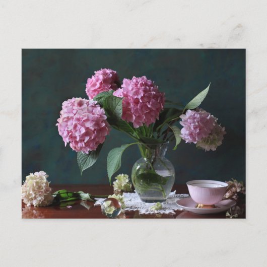 Flowers | Hydrangeas in Vase ポストカード (正面)