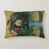 Flowers in a Blue Vape by Paulセザンヌヴィンテージアート アクセントクッション (正面)