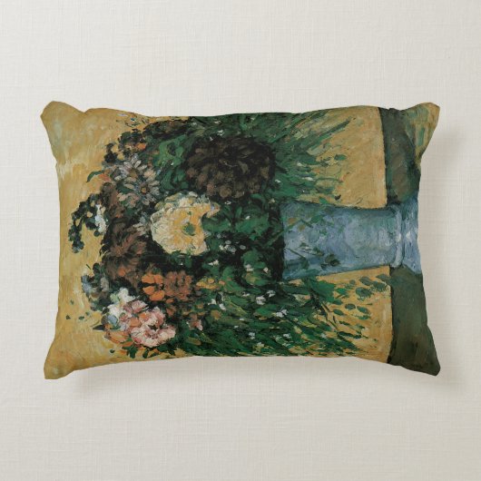 Flowers in a Blue Vape by Paulセザンヌヴィンテージアート アクセントクッション (正面)