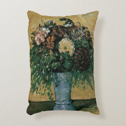 Flowers in a Blue Vape by Paulセザンヌヴィンテージアート アクセントクッション (正面(垂直))
