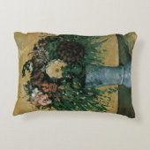 Flowers in a Blue Vape by Paulセザンヌヴィンテージアート アクセントクッション (裏面)