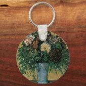 Flowers in a Blue Vape by Paulセザンヌヴィンテージアート キーホルダー (正面)
