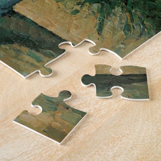 Flowers in a Blue Vape by Paulセザンヌヴィンテージアート ジグソーパズル (側面)