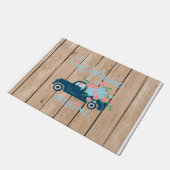 Flowers In A Pickup Truck Welcome Spring Doormat ドアマット (アングル)
