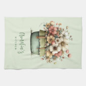 Flowers in a Pot Cozy Shabby Cute キッチンタオル (横)