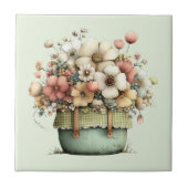 Flowers in a Pot Cozy Shabby Cute タイル (正面)