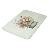 Flowers in a Pot Cozy Shabby Cute バスマット (アングル)