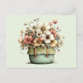 Flowers in a Pot Cozy Shabby Cute ポストカード (正面)