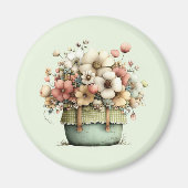 Flowers in a Pot Cozy Shabby Cute マグネット (正面)